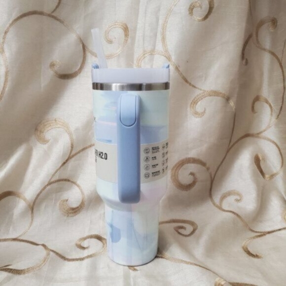 NWT Stanley Quencher H2.0 FlowState Tumbler 40oz | Cool Serene Brushstrokes - Picture 2 of 8